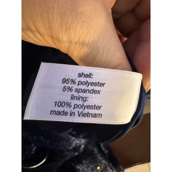 LANE BRYANT MARITIME BLUE SEQUIN FLUTTER SLEEVE WIDE LEG JUMPSUIT SZ 26/28 GLAM - Picture 13 of 14